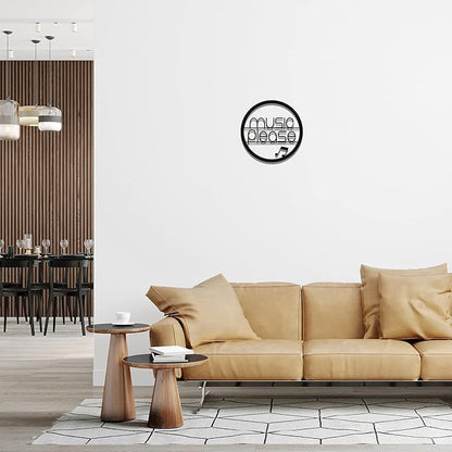 Music Please Designer Wood Wall Hanging - Decorative Home Wall Decor for Living Room - Modern Wooden Hanger for Stylish Decoration BLIND SHOP JAIPUR