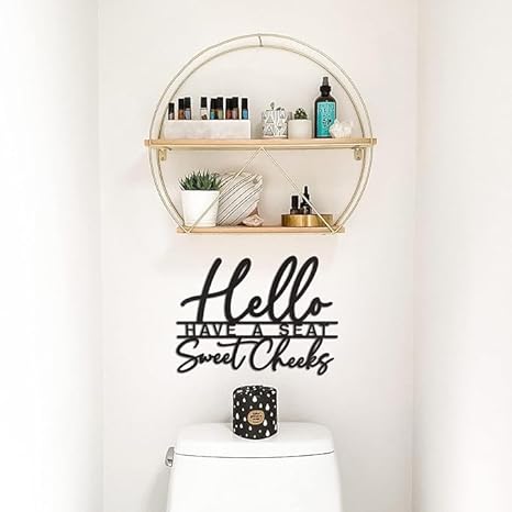 Hello Sweet Cheeks METAL WALL (15x11 cm) Modern Black Rectangular Tabletop Decorative Sign