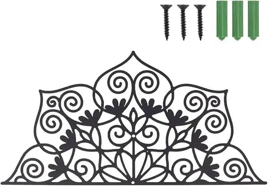 Half Flower Wall Decoration, Black Wall Hanging Decor Silhouette Wall Art for Home Bedroom Living Room Bathroom Kitchen Office Garden Hotel Wall Decoration, 30 x 30 cm - My Store