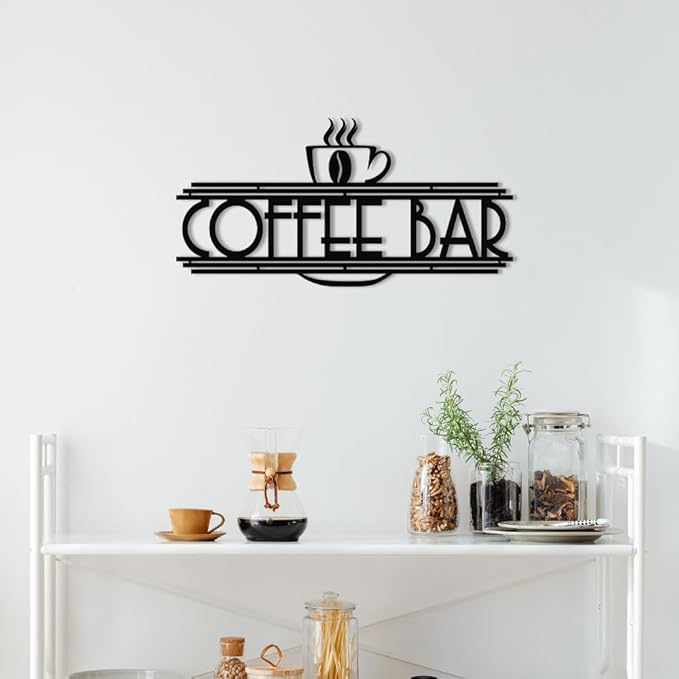 Coffee Sign Metal Wall Decor | Coffee Bar Wall Art | Metal Coffee and Tea Bar Wall Hanging | Kitchen Decor Accessories BLIND SHOP JAIPUR