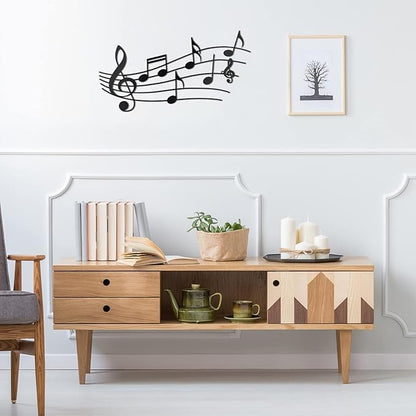 Music Note Wall Decor - Vintage Metal Music Notes Wall Art for Living Room, Bedroom, Front Porch - Black Hanging Sign - My Store