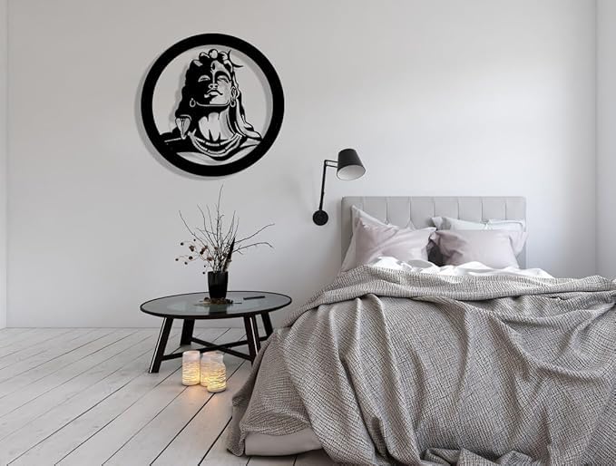 Lord Shiva 3D Metal Wall Art Decor - Modern Matte Finish Wall Hanging - Scratch & Rust Free for Living Room, Bedroom, Office, Balcony, Gallery - My Store