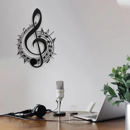Metal Wall Art Music Notes Decor, For Music Lovers with Clef Wall Hanger, Gift for Musicians Interior - Outdoor Sign, Birthday gifts - My Store