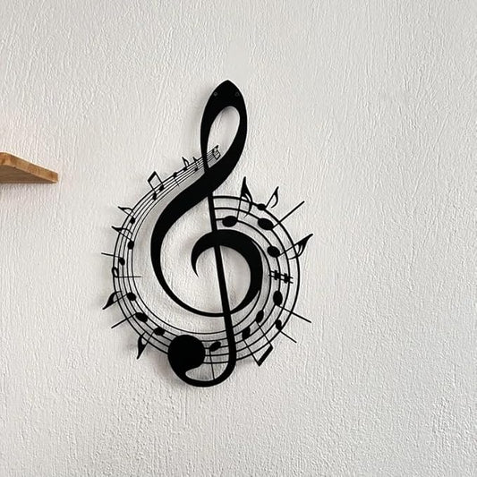 Metal Wall Art Music Notes Decor, For Music Lovers with Clef Wall Hanger, Gift for Musicians Interior - Outdoor Sign, Birthday gifts - My Store