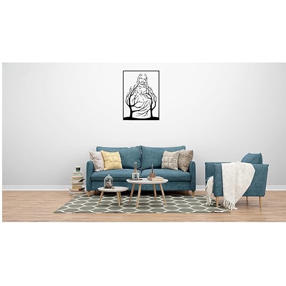 Blessing Jesus Christ Hanging Metal Wall Art Decor - 60cm Inspirational Christian Wall Art for Home and Church