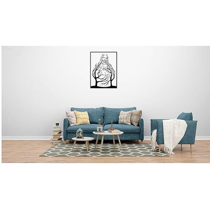 Blessing Jesus Christ Hanging Metal Wall Art Decor - 60cm Inspirational Christian Wall Art for Home and Church