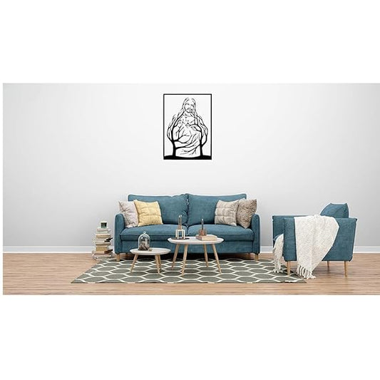 Blessing Jesus Christ Metal Wall Art 60cm | Christian Home Decor India | Religious Wall Hanging for Church, Living Room, Prayer Room | Inspirational Metal Wall Sculpture