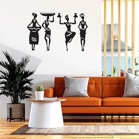BLIND SHOP Women 4 Pcs Wall Decor Art, Hall Decoration Items For Living Room, Office, Drawing Room, Bedroom (Small, Black)