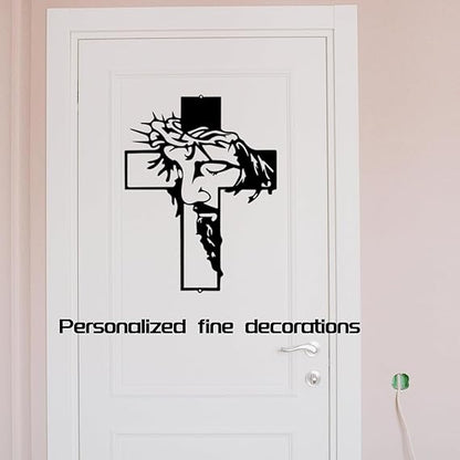 Carved Wall Cross for Church & Home Decor - Unique Black Crucifix with Intricate Patterns for Baptism & Religious Occasions | Christian Wall Art, Faith Decor