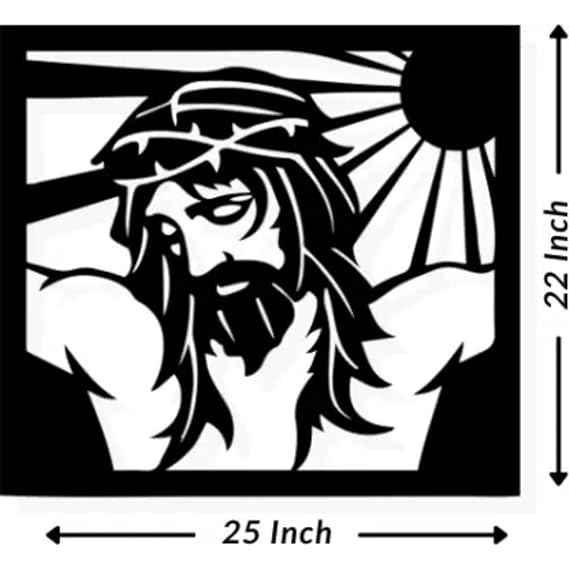 BLIND SHOP Metal Jesus Face Decorative Wall Hanging | Wall Decor | Metal Decor | Wall Art Decor | Christian Wall Art | Jesus Christ