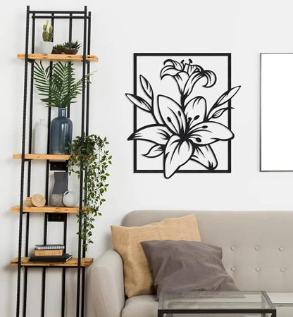 Lily Metal Wall Decor, Metal Flower Wall Decoration,Floral Lily Wall Art Hangings For Home, Office, Living room, Above bed (45cmx49cm) Visit the Herrlich Homes Store - My Store
