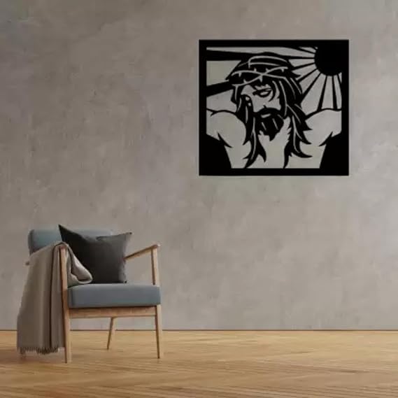 BLIND SHOP Metal Jesus Face Decorative Wall Hanging | Wall Decor | Metal Decor | Wall Art Decor | Christian Wall Art | Jesus Christ