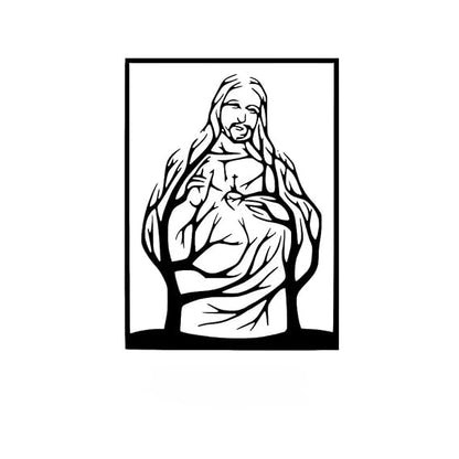 Blessing Jesus Christ Hanging Metal Wall Art Decor - 60cm Inspirational Christian Wall Art for Home and Church