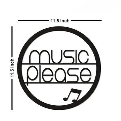 Music Please Designer Wood Wall Hanging - Decorative Home Wall Decor for Living Room - Modern Wooden Hanger for Stylish Decoration BLIND SHOP JAIPUR
