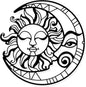 Metal Sun and Moon Wall Art, Black Metal Wall Sculpture Decor for Living Room Sun and Moon Wall Hanging for Indoor Outdoor - My Store