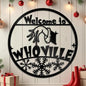 BLIND SHOP Welcome to Whoville Grinch Home Decor - Grinch Funny Hands Sign - Xmas Holiday - Gifts for New Home - Grinch Metal Decor - Grich Christmas
