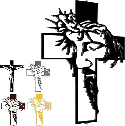 Carved Wall Cross for Church & Home Decor - Unique Black Crucifix with Intricate Patterns for Baptism & Religious Occasions | Christian Wall Art, Faith Decor