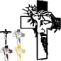 Carved Wall Cross for Church & Home Decor - Unique Black Crucifix with Intricate Patterns for Baptism & Religious Occasions | Christian Wall Art, Faith Decor