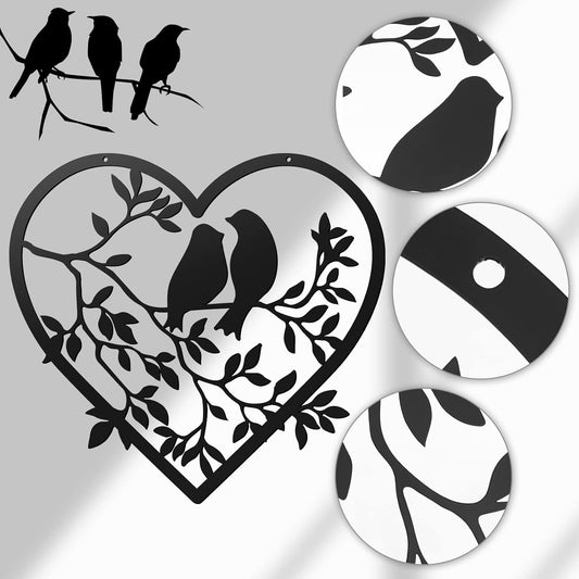 Metal Bird Wall Art Decor Birds on a Branch Wall Decor Birds Metal Wall Art Hanging Silhouette Bird Wall Art Decor Family Black Wall Decor for Living Room Garden Bedroom Office Home BLIND SHOP JAIPUR