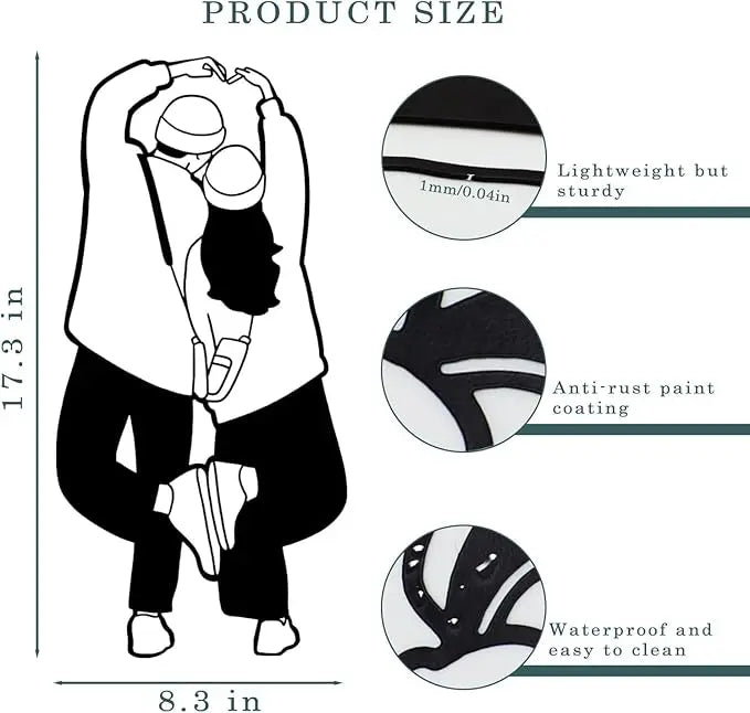 1 Piece Black Metal Couple Love Wall Decoration Metal Wall Art Love Decoration - My Store