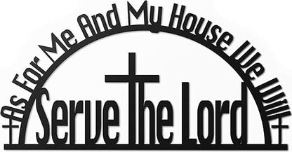 As For Me And My House Sign – Metal Bible Verses Wall Decor As For Me And My House Christian Wall Decor (Black) 40X20X1.5 CM