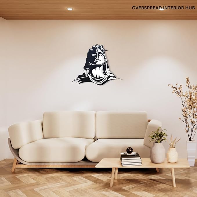 NTERIOR HUB Lord Shiva Metal Wall Art Decor For Home Decor(50x40 Cm, Black) - My Store