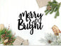 Merry and Bright Christmas Sign | Holiday Decor | Holiday Door Hanger | Metal Wall Art