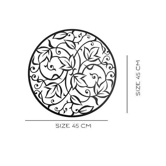 BLIND SHOP Metal Mandala Wall Art, Black Mandala Wall Decor, Large Flower Wall Art, Bohemian Decoration, Spiritual Home Decor, Yoga Decor, Gift for Her (45X45X1.5 Cm)