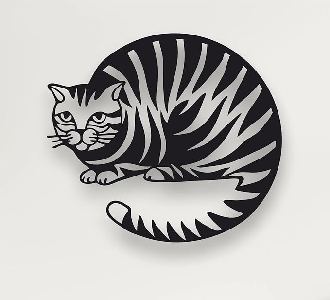 Roll over image to zoom in BLIND SHOP Metal Wall Art, Metal Cat Art, Geometric Cat Decor, Home Decoration, Wall Hangings, Metal Sign, Cat Lover Gift, Metal Wall Decor - My Store