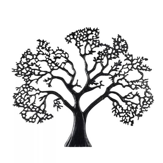 METAL Tree Large Textured Wall Decor Black: Contemporary Style, Vertical Orientation, Nature Artwork - My Store