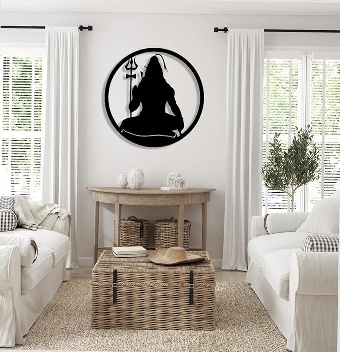 Lord Shiva sitting Wall Art Metal Lord Shiva Metal Wall Decor Lord Shiva Living Room Wall Art Gold Bedroom Wall Decor - My Store