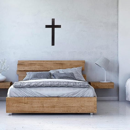 BLIND SHOP METAL CROSS Wall Hanging – Rustic Jesus Cross Decoration, Wall Mounted Christian Cross Ornament, Faith-Based Home Decor for Weddings, Parties & Meditation (45x30x1.5 CM)