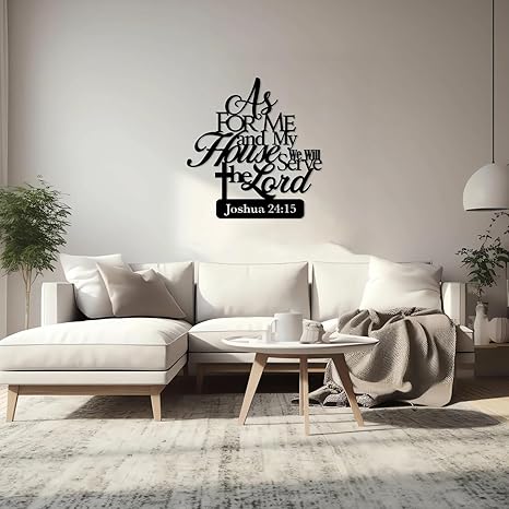 As For Me and My House We Will Serve The Lord Wall Sign | Christian Metal Wall Art | Religious Decor | Bible Verse Sign | Gift for Christians | Home Decor India