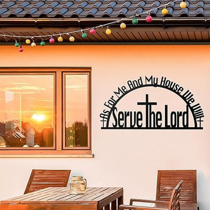 As For Me And My House Sign – Metal Bible Verses Wall Decor As For Me And My House Christian Wall Decor (Black) 40X20X1.5 CM