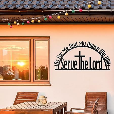 BLIND SHOP As For Me And My House Sign for Home Décor | Wall Sculpture Home Decoration | Wall Decor | Metal Wall Art | Home Wall Hangings Metal Décor 40 X 20 X 1.5 CM