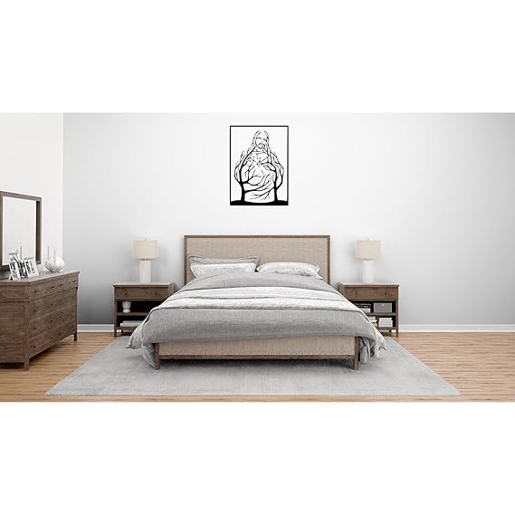 Blessing Jesus Christ Hanging Metal Wall Art Decor - 60cm Inspirational Christian Wall Art for Home and Church