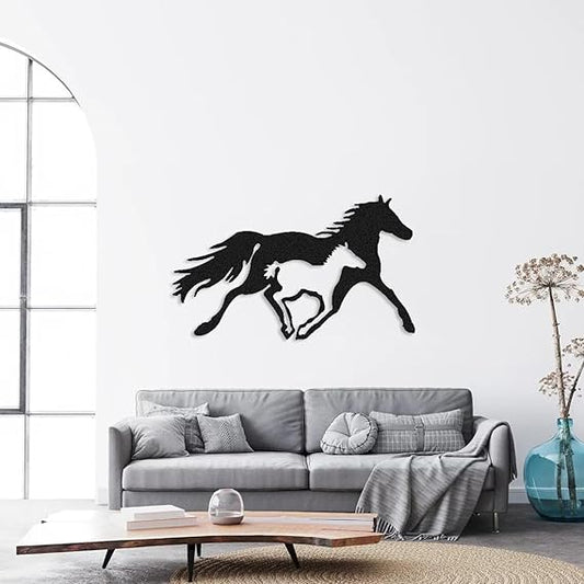 BLIND SHOP Metal Horse Wall Decor, Running Horse Metal Decor, Minimalist Line Art, Metal Wall Animal Decoration,Interior Horse Decor, Housewarming Gift