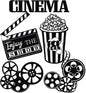 5 Pieces Metal Movie Theater Decor Set - Home Movie Theater Room Decor, Cinema & Popcorn Wall Art, Metal Movie Reel Wall Sign, Theater Action Sign for Movie Theme Party Decorations, Home Office & Studio Decor - My Store