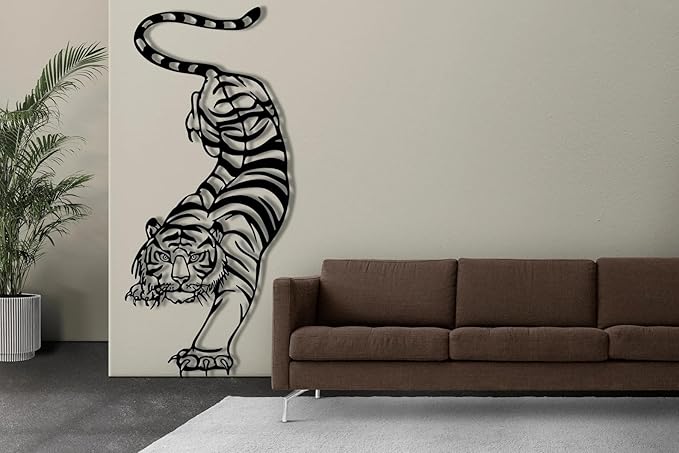 Tiger Metal Wall Art, Metal Wall Decor, Year of the Tiger, Wildlife Wall Art, Above Bed Decor, Housewarming Gift, Man Cave Gift - My Store