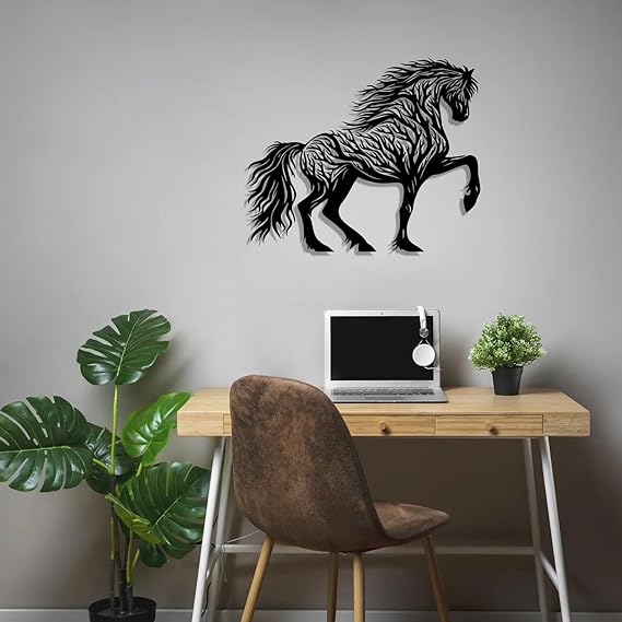 BLIND SHOP Horse Metal Wall Art, Prancing Horse Home Wall Decor, Horse Lovers Gift, Unique Birthday Gift, Livingroom Metal Wall Art, Christmas Gift