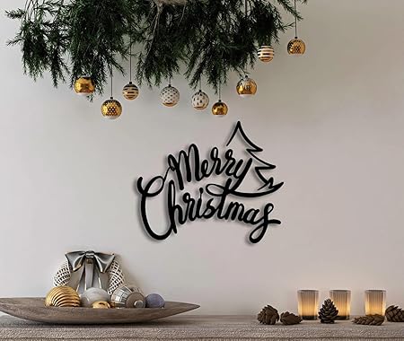 BLIND SHOP Merry Christmas Metal Wall Art, Christmas Metal Wall Art, Christmas Metal Art, Metal Christmas Signs, Metal Christmas Wall Decor