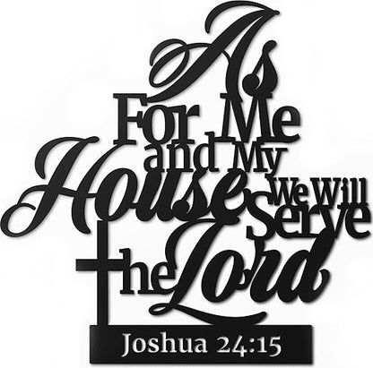 As For Me And My House Sign – Metal Bible Verses Wall Decor As For Me And My House Christian Wall Decor (Black 02) BLIND SHOP JAIPUR