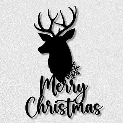 BLIND SHOP Reindeer Metal Sign, Merry Christmas Metal Sign, Unique Gift Sign