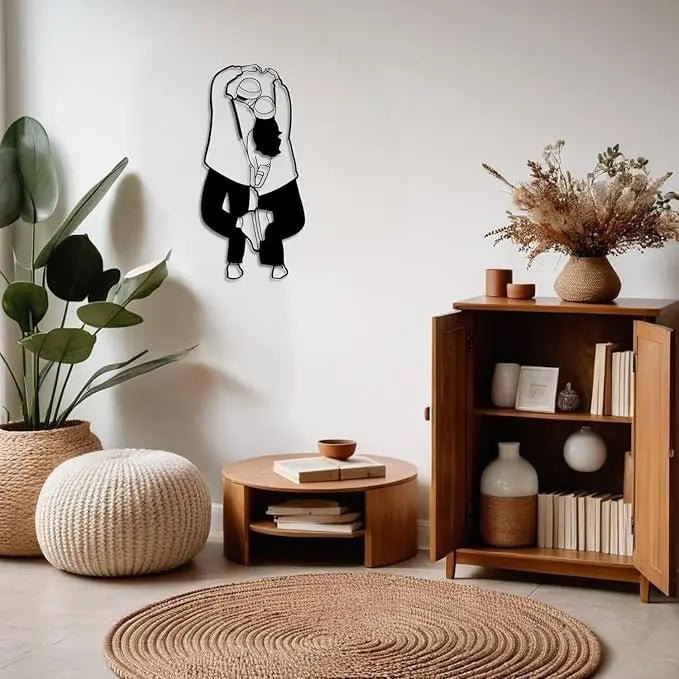 1 Piece Black Metal Couple Love Wall Decoration Metal Wall Art Love Decoration - My Store