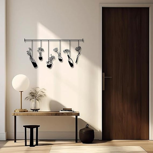 BLIND SHOP Flower Garden Metal Wall Art, Kitchen Metal Wall Decor, Flower Lovers Gift for House Garden, Unique Birthday Gift, Christmas Gift