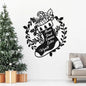 BLIND SHOP Personalized Christmas Stocking with Names Metal Wall Art | Custom Christmas Stockings Sign | Metal Christmas Wall Décor | Unique Holiday Decoration for Home, Living Room, or Fireplace