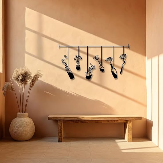 BLIND SHOP Flower Garden Metal Wall Art, Kitchen Metal Wall Decor, Flower Lovers Gift for House Garden, Unique Birthday Gift, Christmas Gift