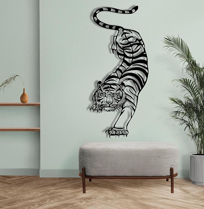 Tiger Metal Wall Art, Metal Wall Decor, Year of the Tiger, Wildlife Wall Art, Above Bed Decor, Housewarming Gift, Man Cave Gift - My Store