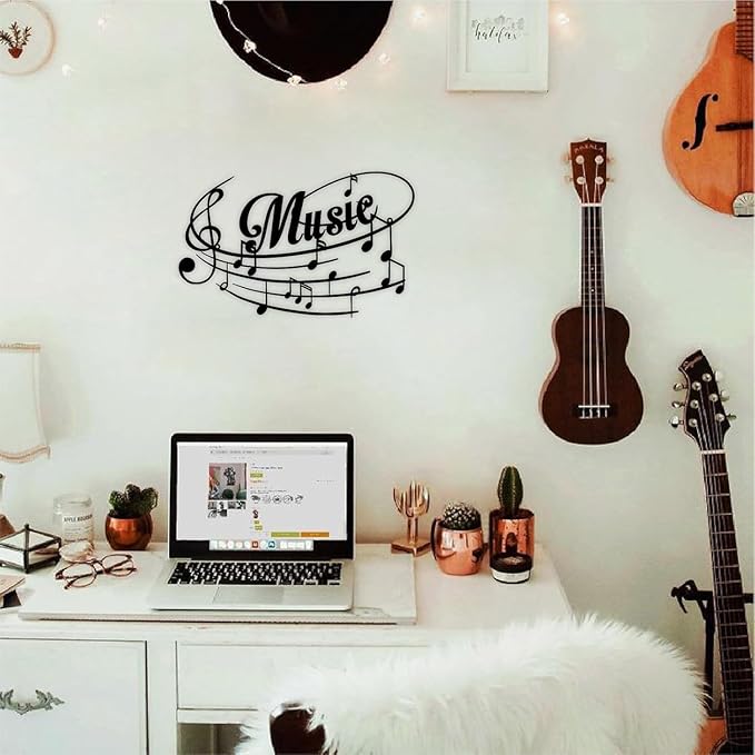 Music Note Metal Wall Art Musical Note Sign for Indoor & Outdoor Decor - Perfect Hanging Decoration for Music Rooms - My Store