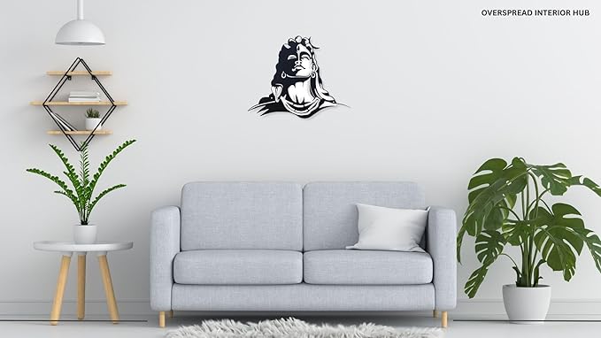 NTERIOR HUB Lord Shiva Metal Wall Art Decor For Home Decor(50x40 Cm, Black) - My Store